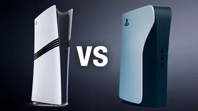 Comparación entre la PS5 Pro y la PS6 con diseño frente a frente.