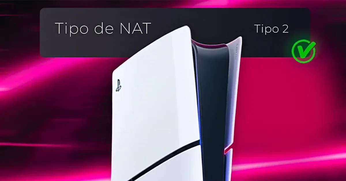 Consola PS5 configurada con NAT Tipo 2 para mejorar conexión online.