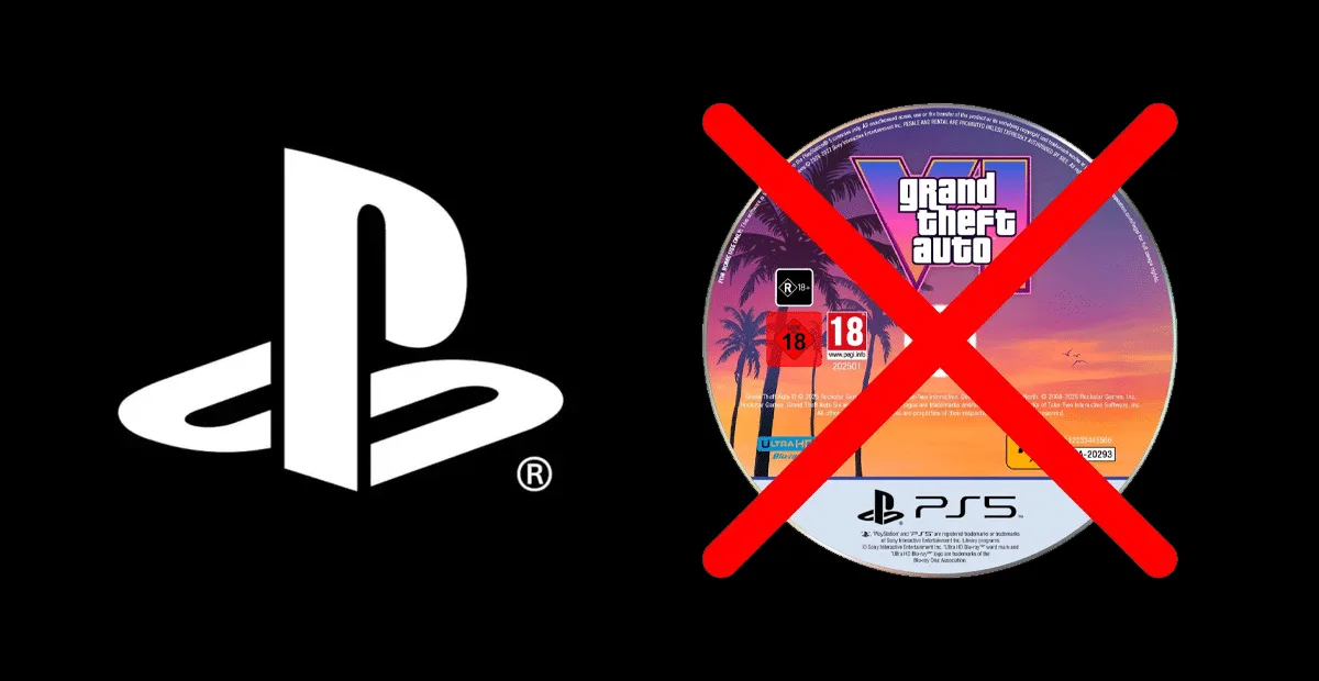 PlayStation dejará los discos físicos en 2028: disco con una X roja que simboliza el fin del formato físico