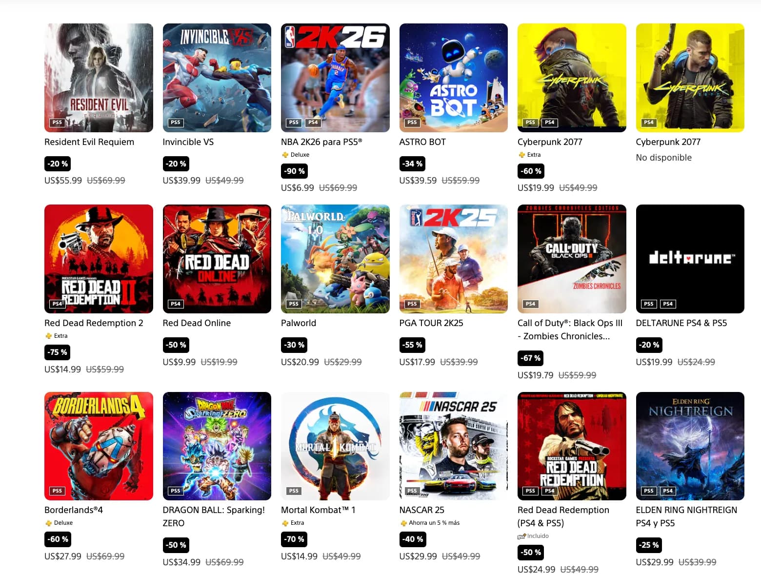 DESCUENTOS DE TIENDA PS