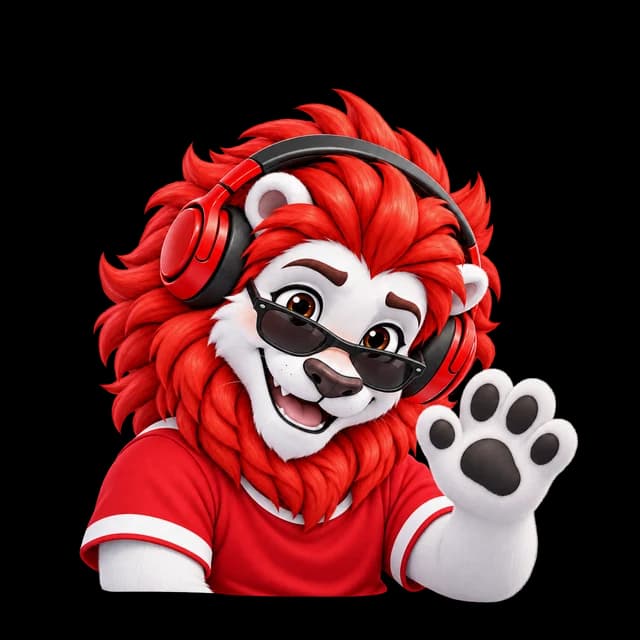 Pleion, el león de PLEYX, saludando
