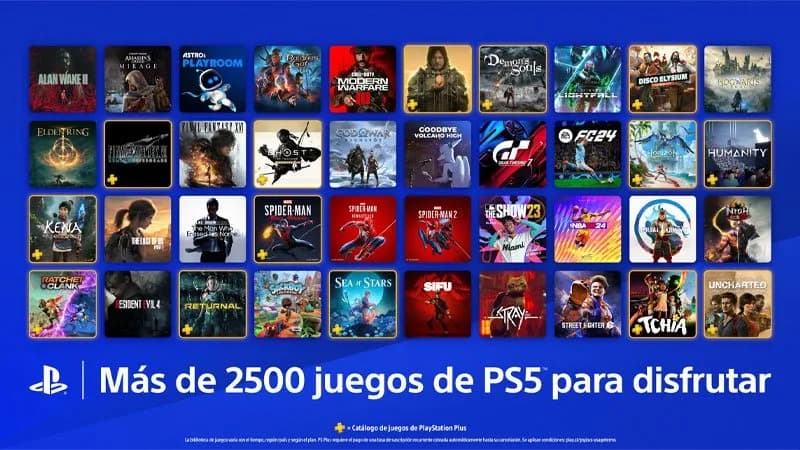 Catálogo PlayStation: Diferencias Catálogo de juegos de PS5 2025 con títulos exclusivos disponibles en PlayStation Plus como Spider-Man 2, God of War y Resident Evil 4.
