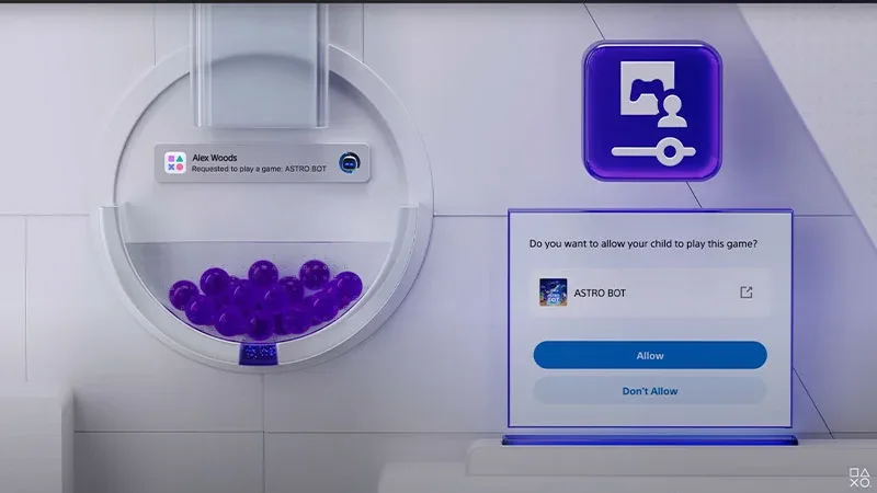Control parental PlayStation: notificación para aprobar que "Alex Woods" juegue a ASTRO BOT en Family App