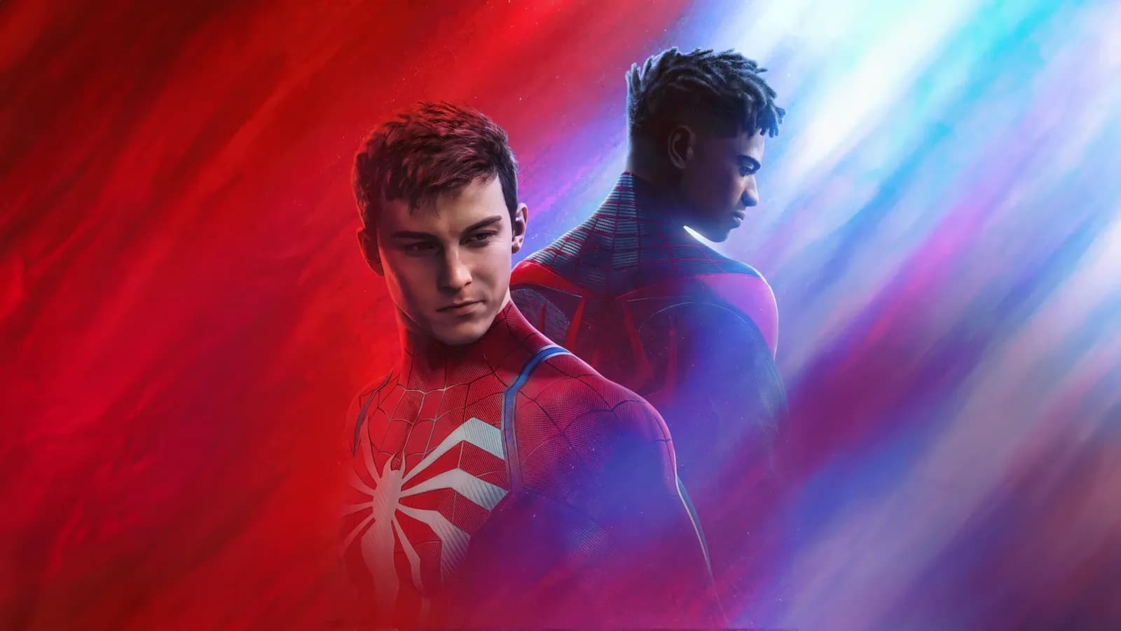 Peter Parker y Miles Morales con trajes de Spider-Man en Marvel's Spider-Man 2 para PS5