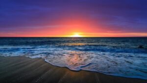 hermoso atardecer en la playa 1920x1080 xtrafondos.com