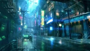 rainy night in the city of cyberpunk 0o6ajn40m3gc2eto