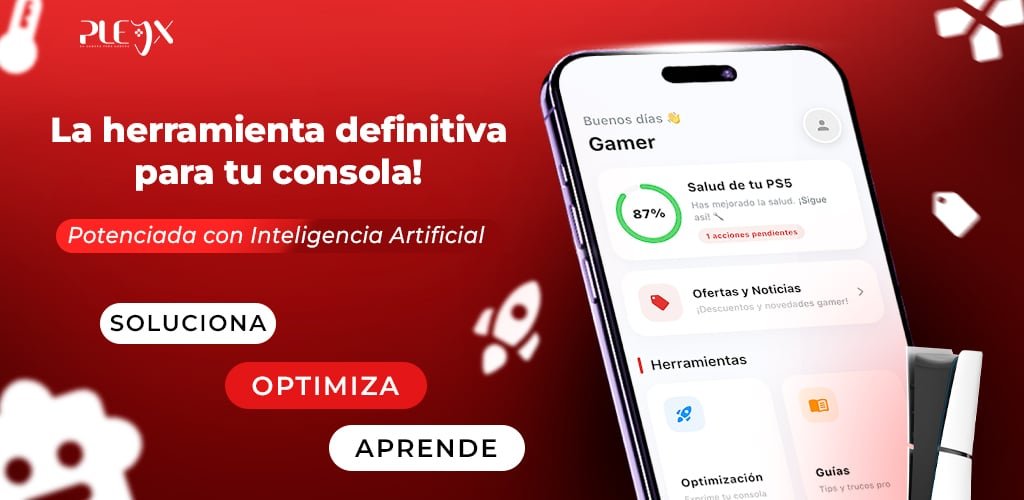 ¿Buscas mejorar el rendimiento de tu consola? Pleyx es la app revolucionaria que utiliza Inteligencia Artificial para monitorear la salud de tu sistema, ofrecer ofertas exclusivas y proporcionar guías expertas. Con una interfaz limpia y herramientas de optimización en un solo clic, es el compañero indispensable para cualquier gamer que quiera mantener su hardware en perfecto estado.
