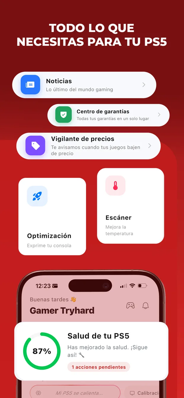 Captura de la app PLEYX para PS5