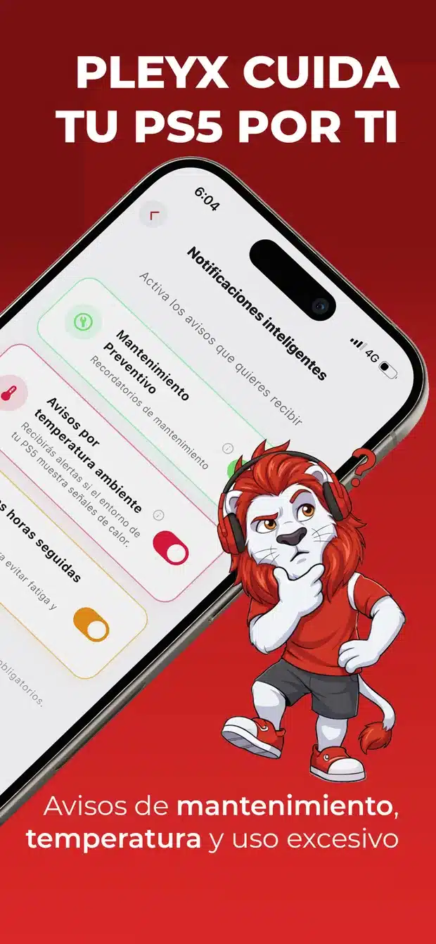 Captura de la app PLEYX para PS5
